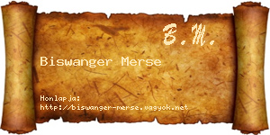 Biswanger Merse névjegykártya